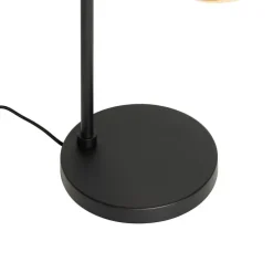 Design tafellamp zwart met goud glas - Bert