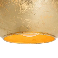 Design tafellamp zwart met goud glas - Bert