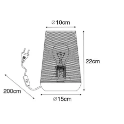 Design tafellamp zwart met hout - Bosk