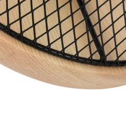 Design tafellamp zwart met hout - Bosk