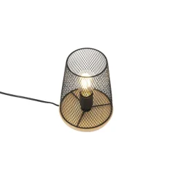 Design tafellamp zwart met hout - Bosk