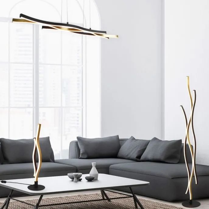 Design tafellamp zwart met goud incl. LED dimbaar - Blaze