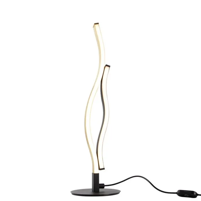 Design tafellamp zwart met goud incl. LED dimbaar - Blaze