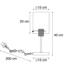 Design tafellamp zwart met smoke glas op standaard - Dome