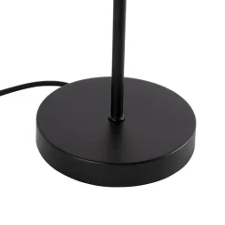 Design tafellamp zwart met smoke glas op standaard - Dome