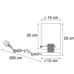 Design tafellamp zwart met smoke glas - Dome
