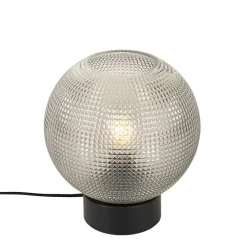 Design tafellamp zwart met smoke glas - Chico