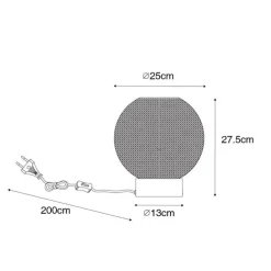 Design tafellamp zwart met smoke glas - Chico
