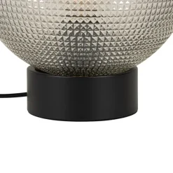 Design tafellamp zwart met smoke glas - Chico