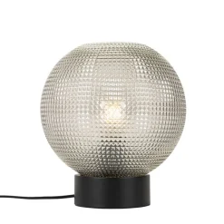 Design tafellamp zwart met smoke glas - Chico