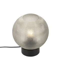 Design tafellamp zwart met smoke glas - Chico