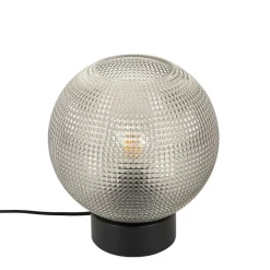 Design tafellamp zwart met smoke glas - Chico