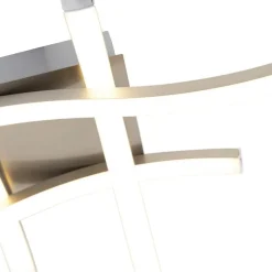 Design vierkante plafondlamp staal incl. LED - Onda
