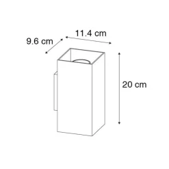 Design vierkante wandlamp zwart met gouden binnenkant - Sab