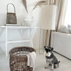 Design vloerlamp beige linnen kap - Rich