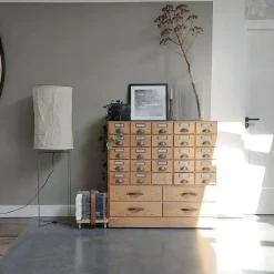 Design vloerlamp beige linnen kap - Rich