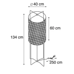 Design vloerlamp beige linnen kap - Rich