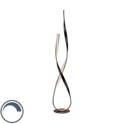 Design vloerlamp bruin incl. LED en dimmer - Belinda