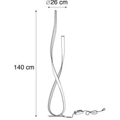 Design vloerlamp bruin incl. LED en dimmer - Belinda