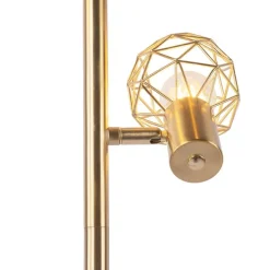 Design vloerlamp goud 3-lichts verstelbaar - Mesh