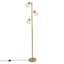 Design vloerlamp goud 3-lichts verstelbaar - Mesh