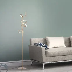 Design vloerlamp messing incl. LED en dimmer - Krisscross