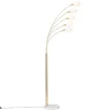 Design vloerlamp messing met opaal glas 5-lichts - Sixties Marmo