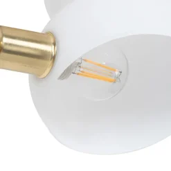 Design vloerlamp messing met opaal glas 5-lichts - Sixties Marmo