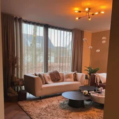 Design vloerlamp messing met opaal glas 5-lichts - Sixties Marmo