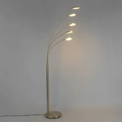 Design vloerlamp messing incl. LED 5-lichts - Sixties Trento