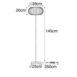 Design vloerlamp roestbruin draad - Johanna