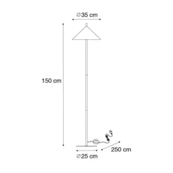 Design vloerlamp roze driehoek - Triangolo