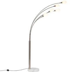 Design vloerlamp staal 5-lichts - Sixties Marmo