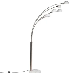Design vloerlamp staal 5-lichts - Sixties Marmo