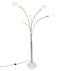Design vloerlamp staal 5-lichts - Sixties Marmo