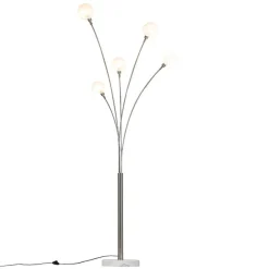 Design vloerlamp staal 5-lichts - Sixties Marmo