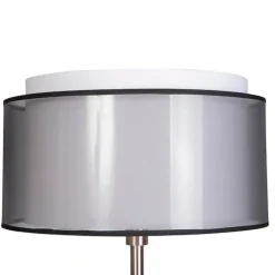 Design vloerlamp staal met zwart-wit kap 47 cm - Simplo