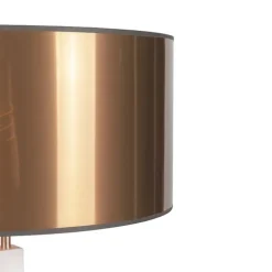 Design vloerlamp wit met kap koper 50 cm - Puros