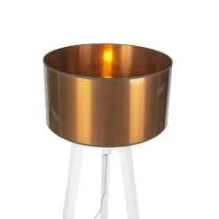 Design vloerlamp wit met kap koper 50 cm - Puros