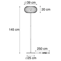 Design vloerlamp zwart draad - Johanna