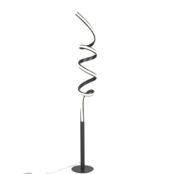Design vloerlamp zwart incl. LED en dimmer - Twisted