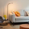 Design vloerlamp zwart incl. LED met touch dimmer - Palka