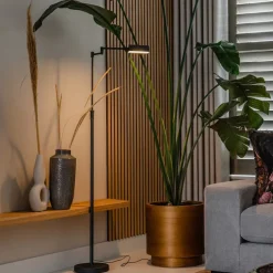 Design vloerlamp zwart incl. LED met touch dimmer - Notia