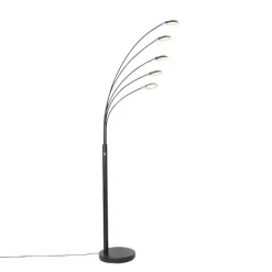 Design vloerlamp zwart incl. LED 5-lichts dimbaar - Sixties Trento