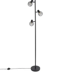 Design vloerlamp zwart 3-lichts verstelbaar - Mesh