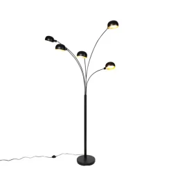 Design vloerlamp zwart 5-lichts - Sixties