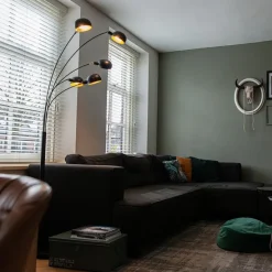 Design vloerlamp zwart 5-lichts - Sixties Marmo