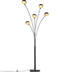 Design vloerlamp zwart 5-lichts - Sixties Marmo
