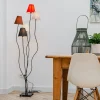 Design vloerlamp zwart met stoffen kappen 5-lichts - Melis