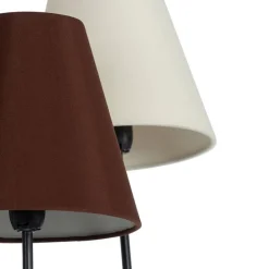 Design vloerlamp zwart met stoffen kappen 5-lichts - Melis